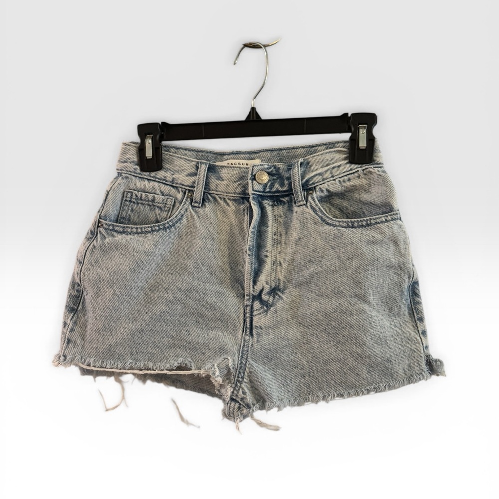 PacSun Light Wash Denim Distressed Cutoff Dad Jean Shorts